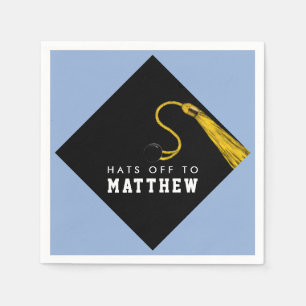 Personalised Light Blue Graduation Party Napkins