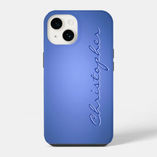 Personalised light blue Radial Texture 15 iPhone 14 Case