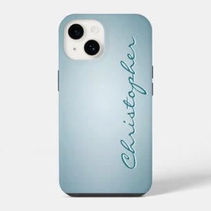 Personalised light blue Radial Texture iPhone 14 Case