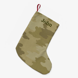 Personalised Light Camouflage Christmas Stocking