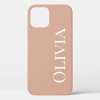 Personalised Light Desert Orange Modern Typography iPhone 12 Pro Case