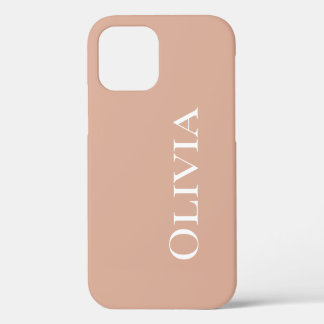 Personalised Light Desert Orange Modern Typography iPhone 12 Pro Case