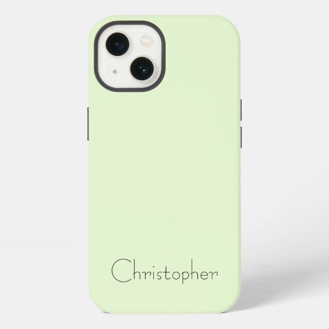 Personalised light green Radial Texture iPhone Case (Back)