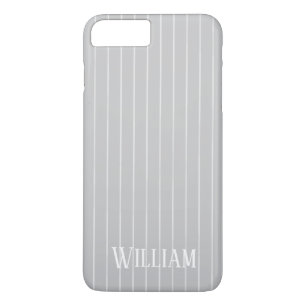 Personalised light grey pinstripes Case-Mate iPhone case