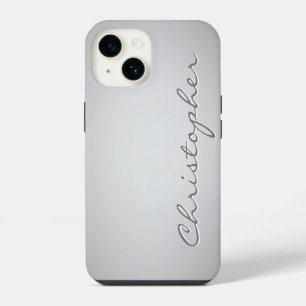 Personalised light grey Radial Texture 15 iPhone 14 Case