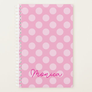 Personalised Light Pink Polka Dot Planner