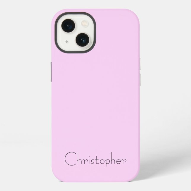 Personalised light pink Radial Texture iPhone Case (Back)