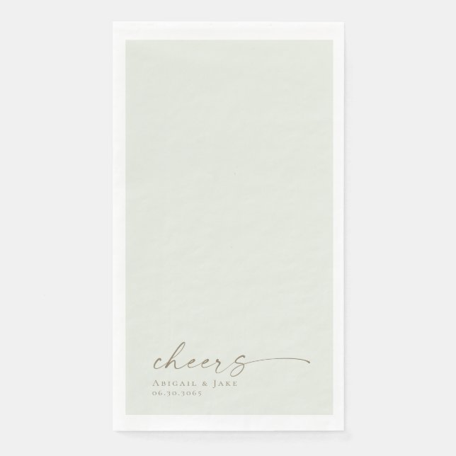 Personalised Light Sage Wedding Guest Napkins (Front)