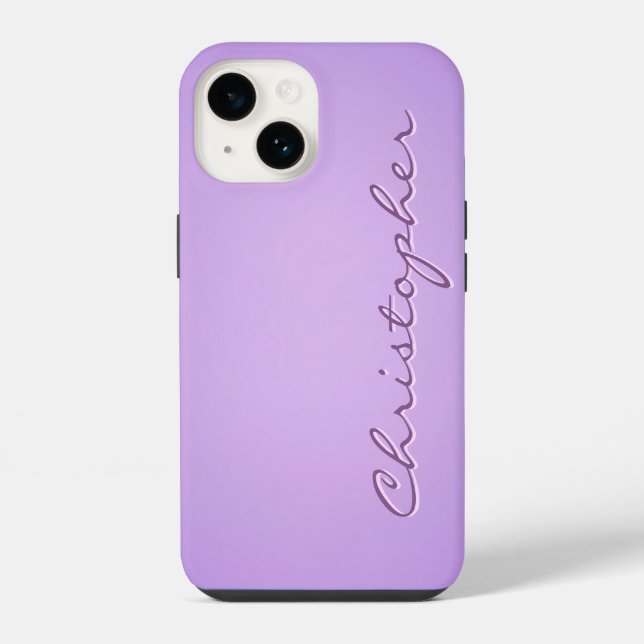 Personalised light violet Radial Texture 15 iPhone Case (Back)
