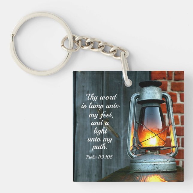 Personalised Lighted Lamp Key Ring (Front)
