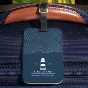 Personalised lighthouse Boat Nautical  Luggage Tag