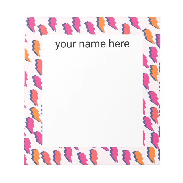 Personalised Lightning Bolt Notepad (Front)