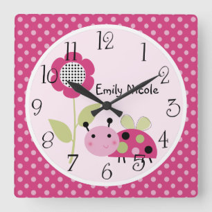 Personalised Lil Little Ladybug Nursery Clock