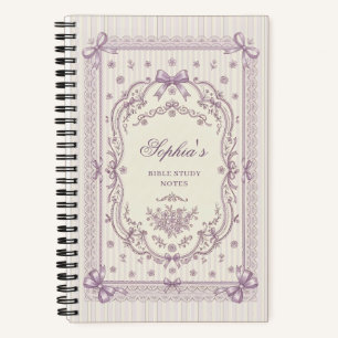 Personalised Lilac Bow Bible Study Notebook