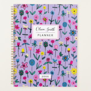 Personalised Lilac Flower Garden Pattern Planner