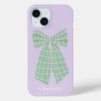 Personalised Lilac Gingham Romantic Coquette Bow