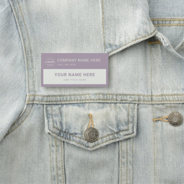 Personalised Lilac Lavender Large Rectangle Name Tag (In Situ)