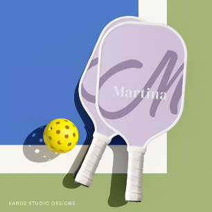 Personalised Lilac Monogram Initial Pickleball Paddle