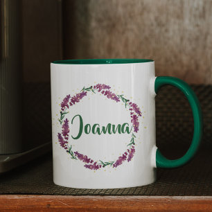 Personalised Lilac Name Mug   Custom Gifts for Her