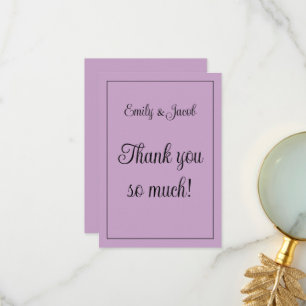 Personalised Lilac Thank You Card