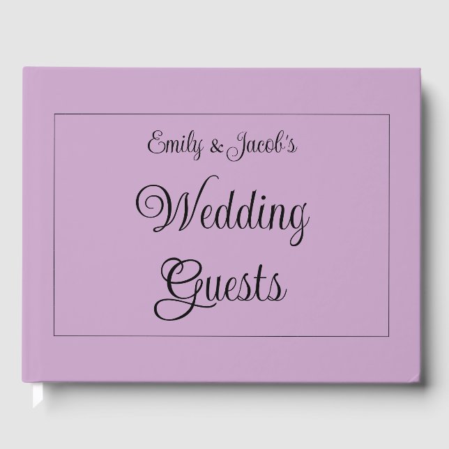 Personalised Lilac Wedding  Guest Book (Front)