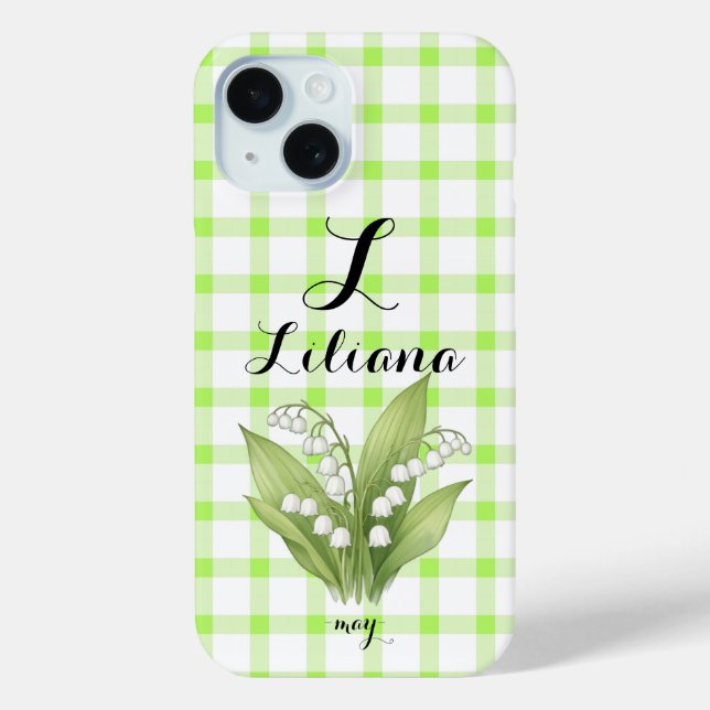 Personalised Lily of the Valley Name Phone Case (Back)