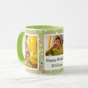 Personalised Lime Cream Confetti Custom Photos Mug