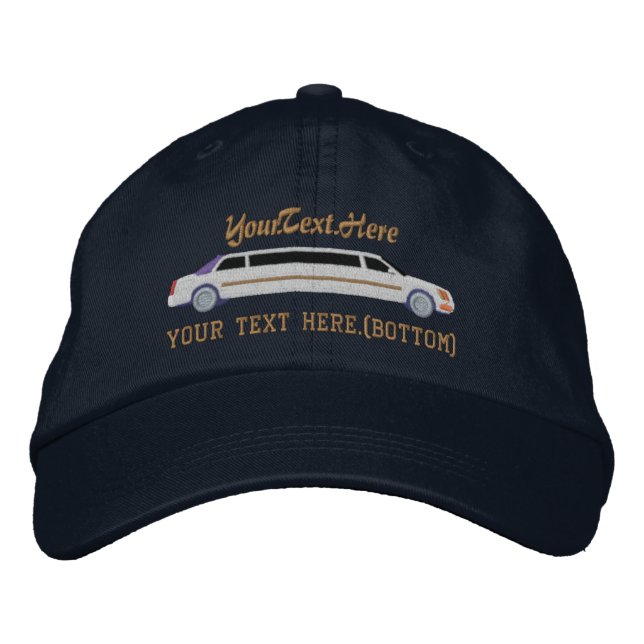 Personalised Limousine Driver Embroidery Embroidered Hat (Front)