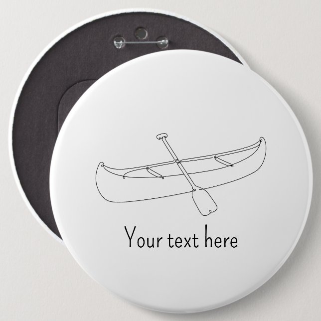 Personalised Line Art Canoe Button (Front & Back)