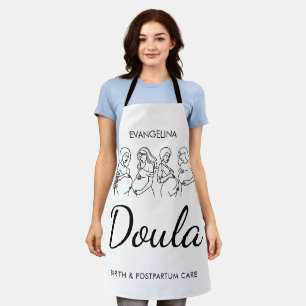 Personalised Line Art Midwife Doula Apron