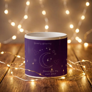 Personalised Line Art Purple Espresso Mug