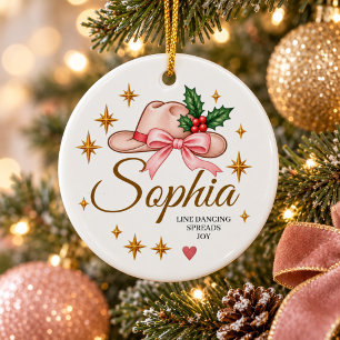 Personalised Line Dancing Christmas Ornament