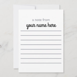 Personalised Lined Notecards