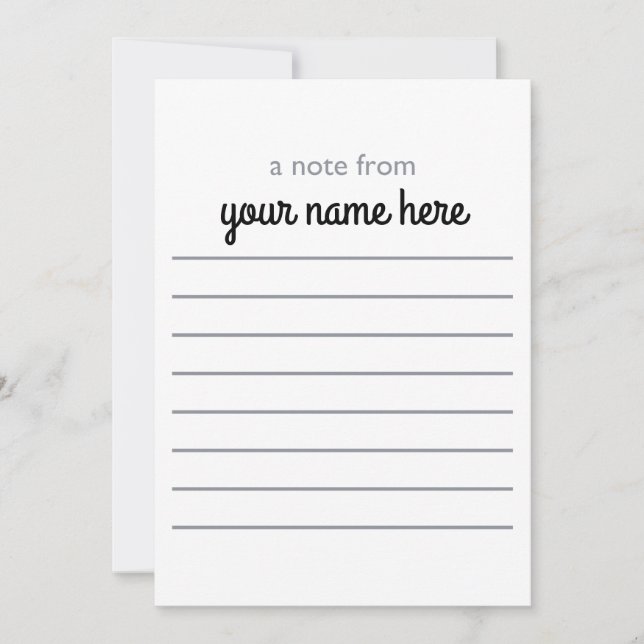 Personalised Lined Notecards (Front)