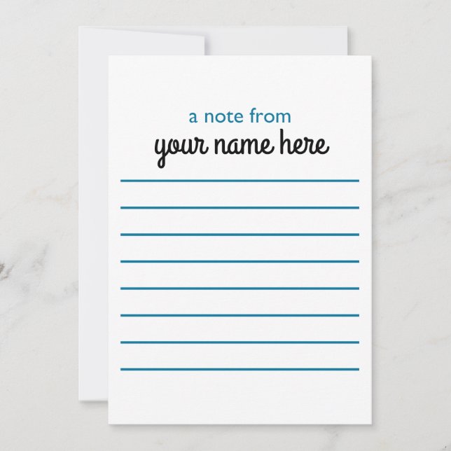 Personalised Lined Notecards for Boys (Front)