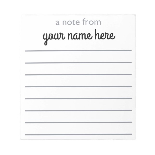 Personalised Lined Notepad (Front)