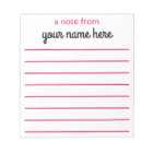 Personalised Lined Notepad for Girls
