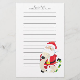 Personalised Lined Santa with Christmas List Stationery