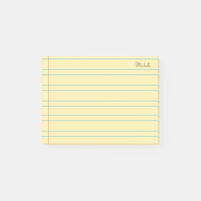  Personalised Lined School Notebook Paper Post-it Notes (Front)