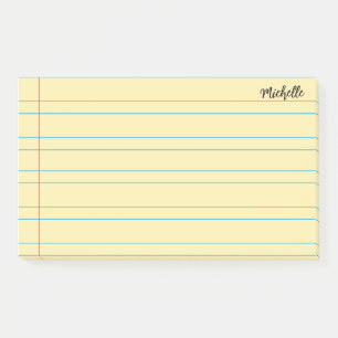 Personalised Lined School Notebook Paper Post-it Notes