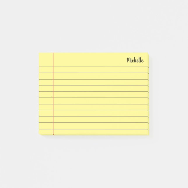  Personalised Lined School Notebook Paper Post-it Notes (Front)