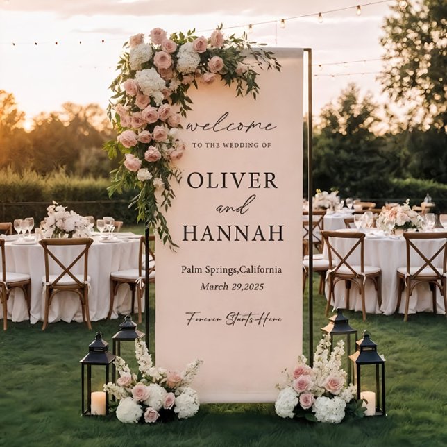 Personalised Linen Wedding Banner | Custom Fabric  (Creator Uploaded)
