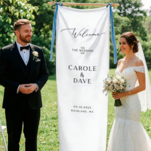 Personalised Linen Wedding Welcome Sign – Custom