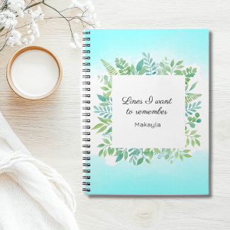 Personalised “Lines I Want to Remember” Journal