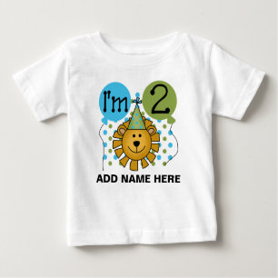 Personalised Lion 2nd Birthday Tshirt
