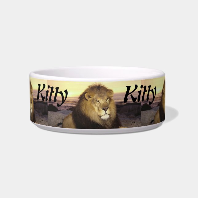 Personalised Lion Cat Dish (Front)