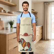 Personalised Lion Chef BBQ Apron