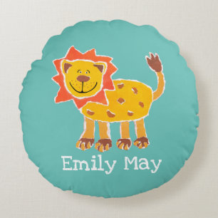 Personalised Lion Collage Print Cushion Pillow