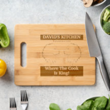 Personalised Lion Head Etched Wooden Cutting Board