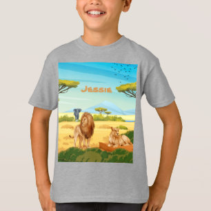 Personalised Lions on the Savannah  T-Shirt
